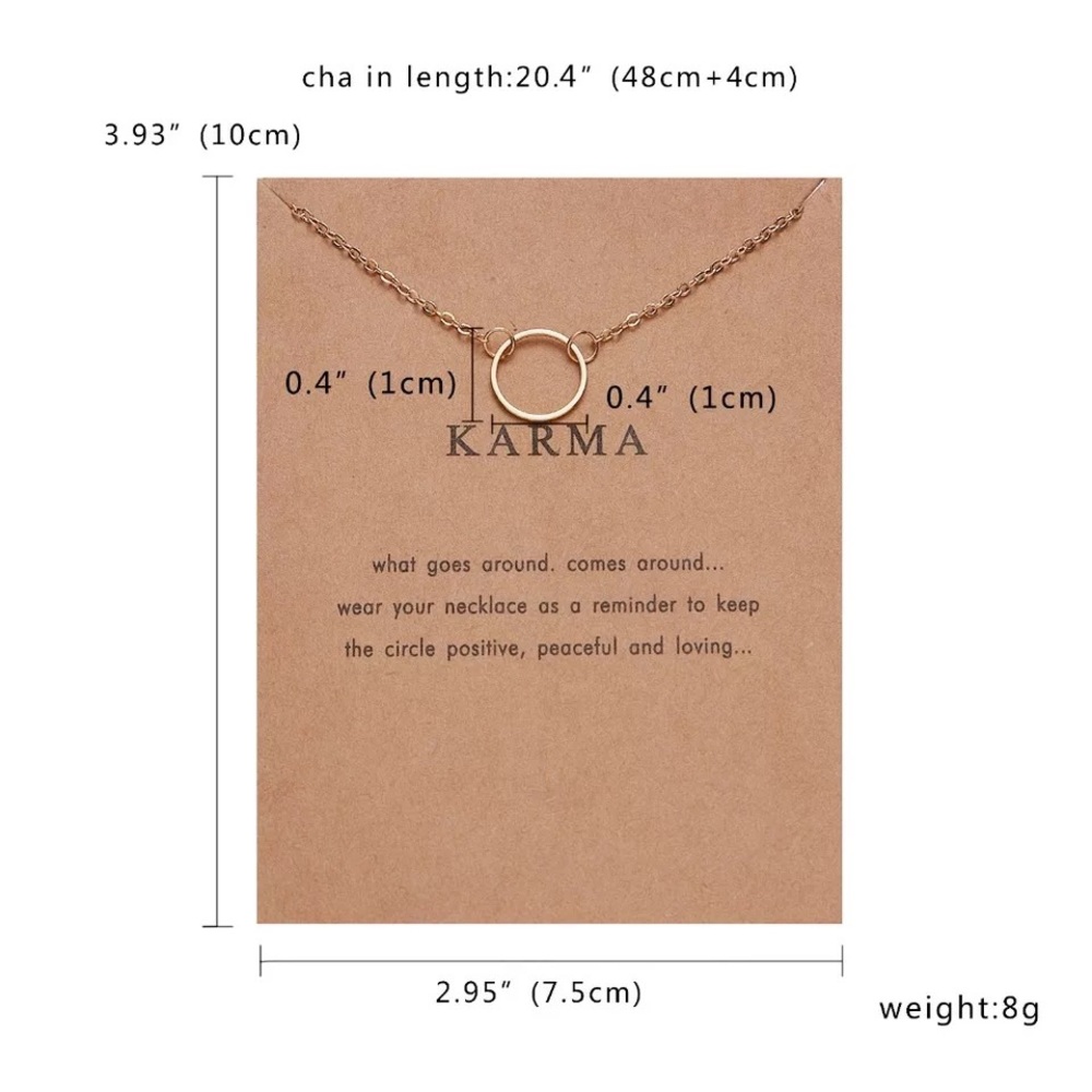 ‼️3/$30 Boho Karma Circle Gold Wish Necklace - Picture 2 of 3